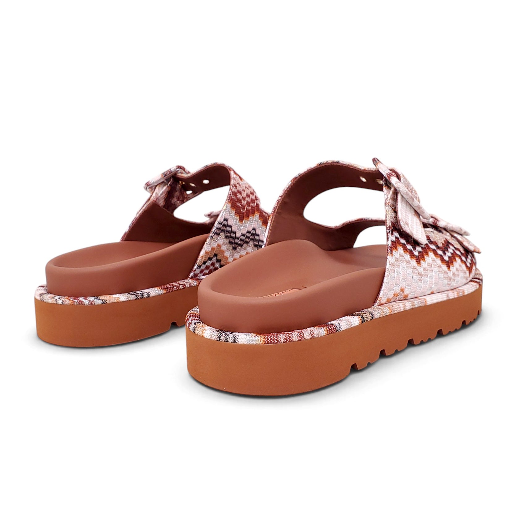 MISSONI METALLIC CHEVRON PATTERNED SANDALS - SIZE 39.5