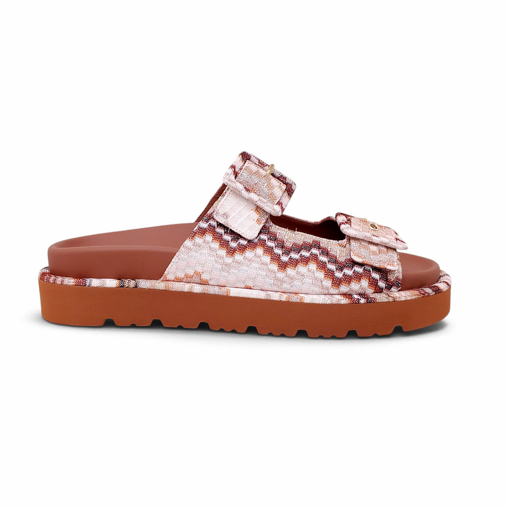 MISSONI METALLIC CHEVRON PATTERNED SANDALS - SIZE 39.5