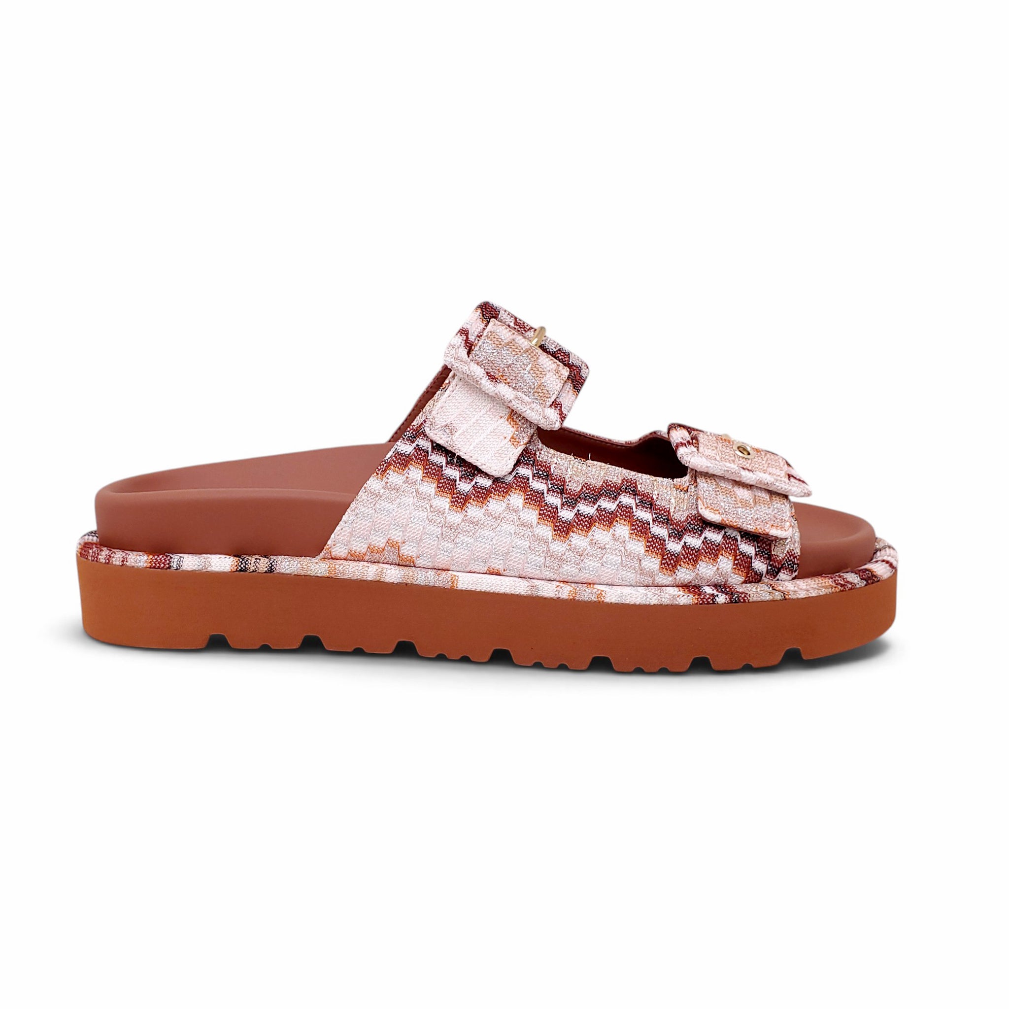 MISSONI METALLIC CHEVRON PATTERNED SANDALS - SIZE 39.5