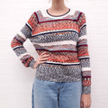 MISSONI MULTI-COLOUR STRIPED KNIT SWEATER - SIZE 44