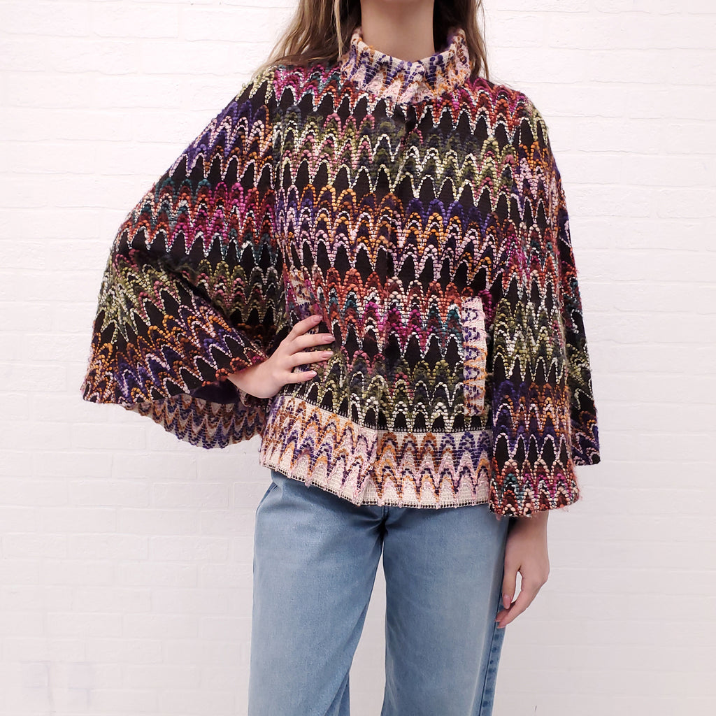 MISSONI MULTICOLOURED PATTERNED COAT - SIZE 46