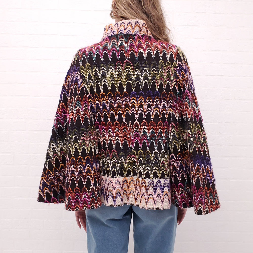 MISSONI MULTICOLOURED PATTERNED COAT - SIZE 46