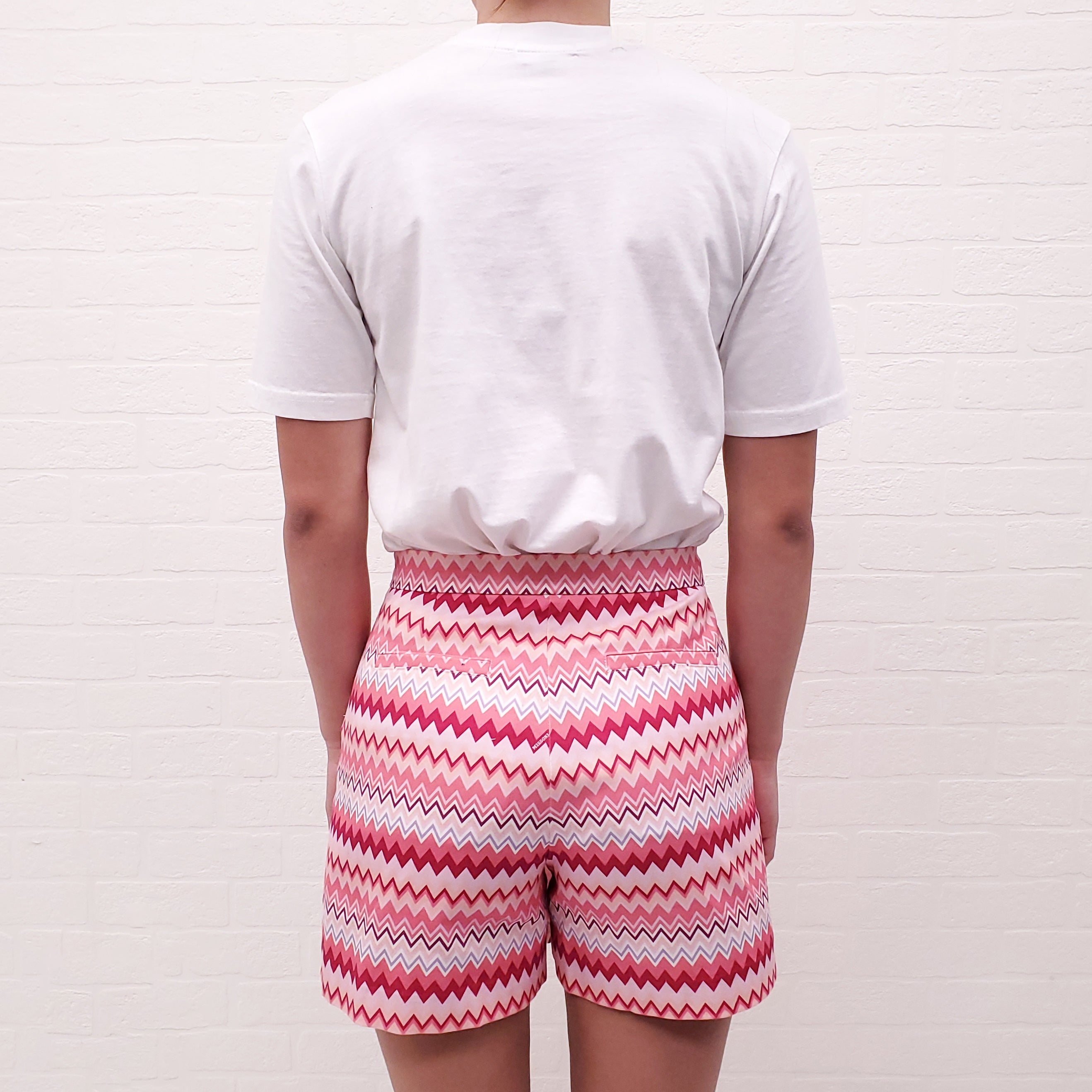 MISSONI PINK COTTON ZIGZAG SKORT WITH REMOVABLE STRAPS - SIZE 10Y/XXS