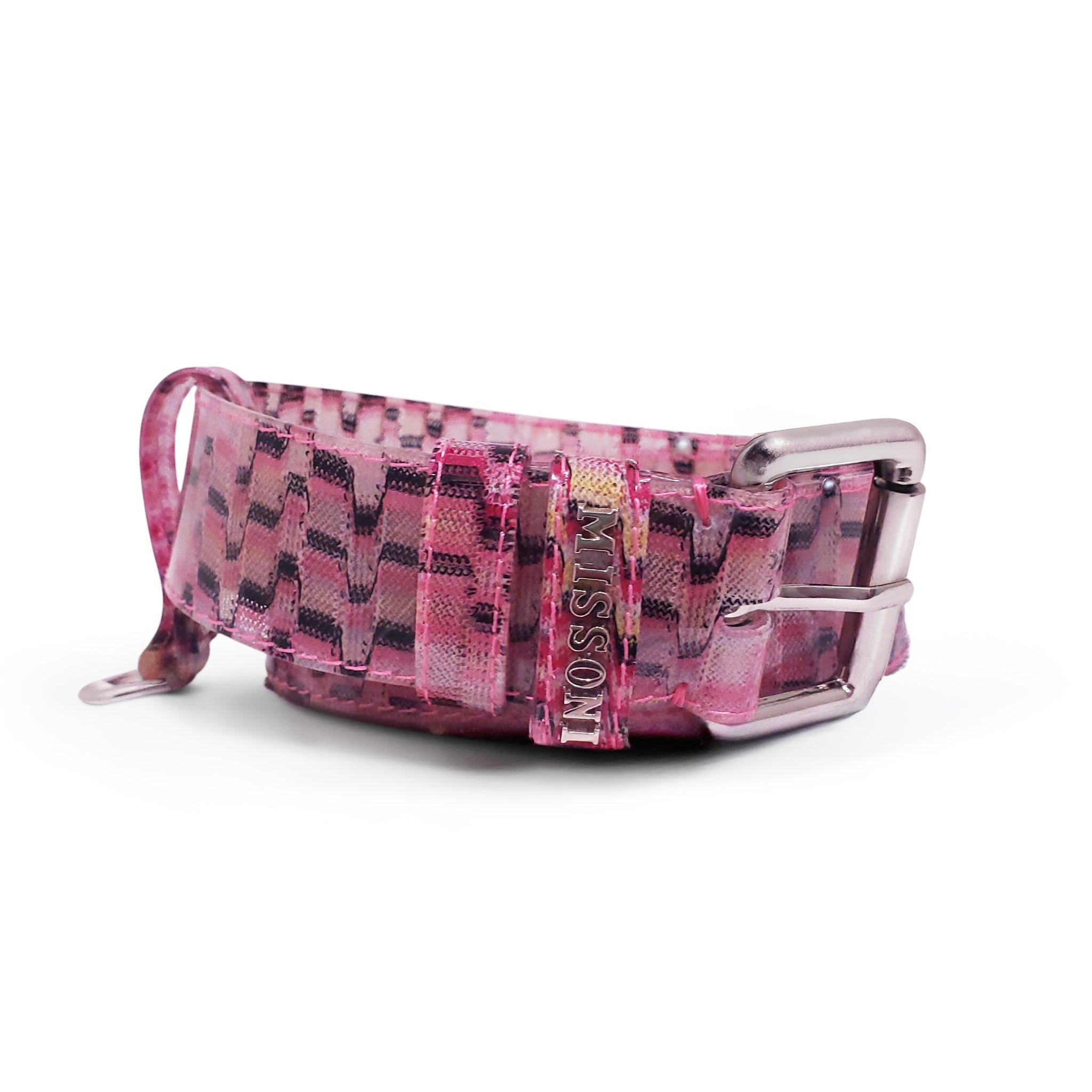 MISSONI PINK PATTERNED PVC BELT - SIZE 70