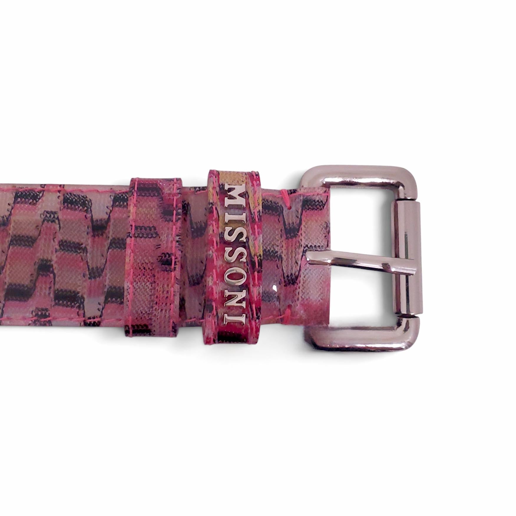MISSONI PINK PATTERNED PVC BELT - SIZE 70