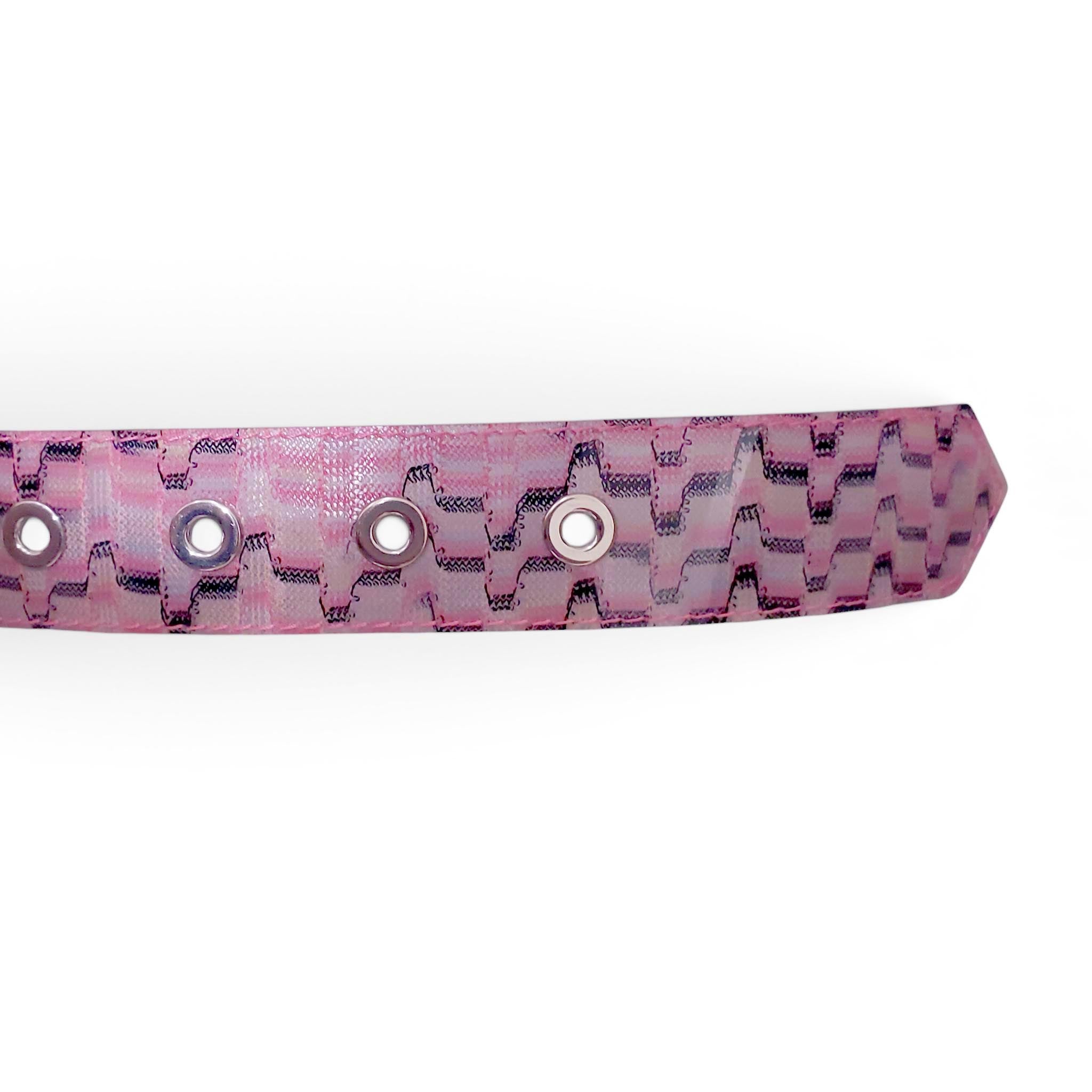 MISSONI PINK PATTERNED PVC BELT - SIZE 70