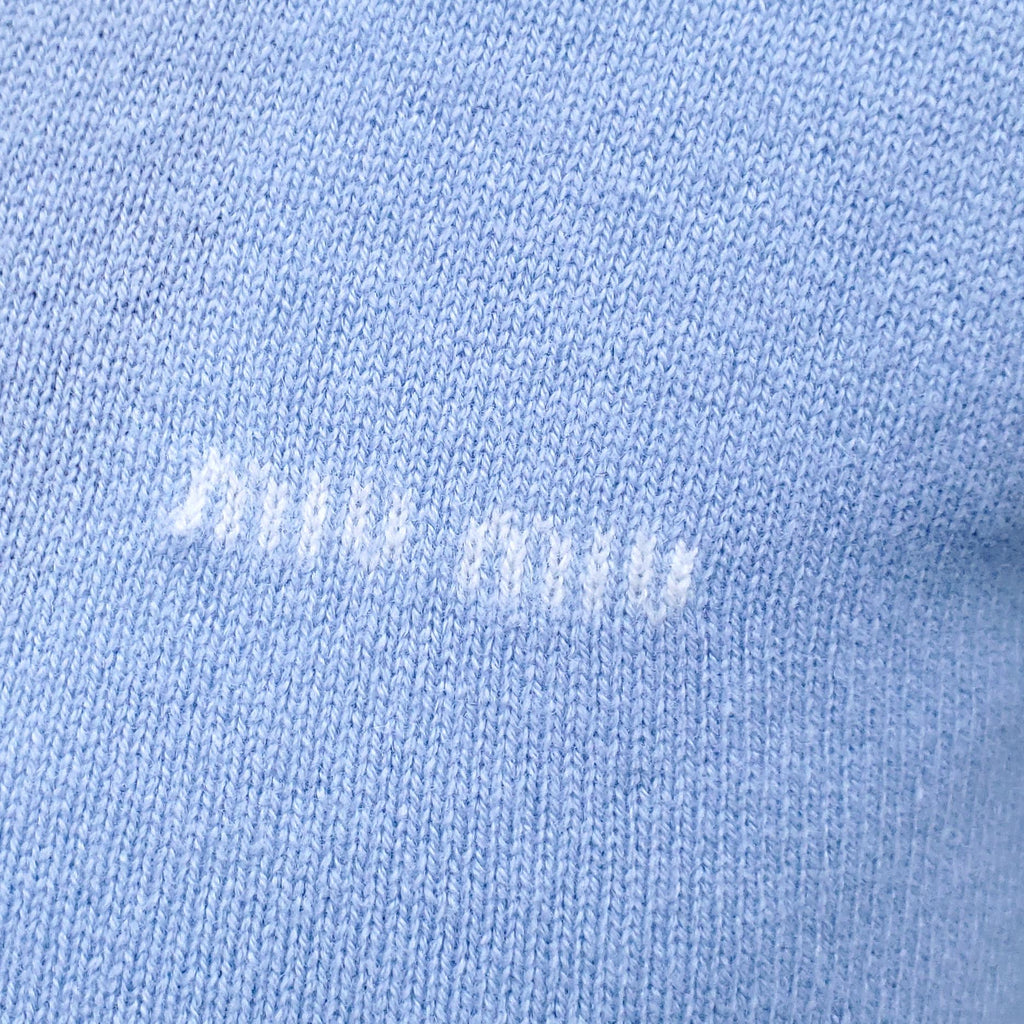 MIU MIU BABY BLUE CASHMERE KNIT POLO CARDIGAN - SIZE XS