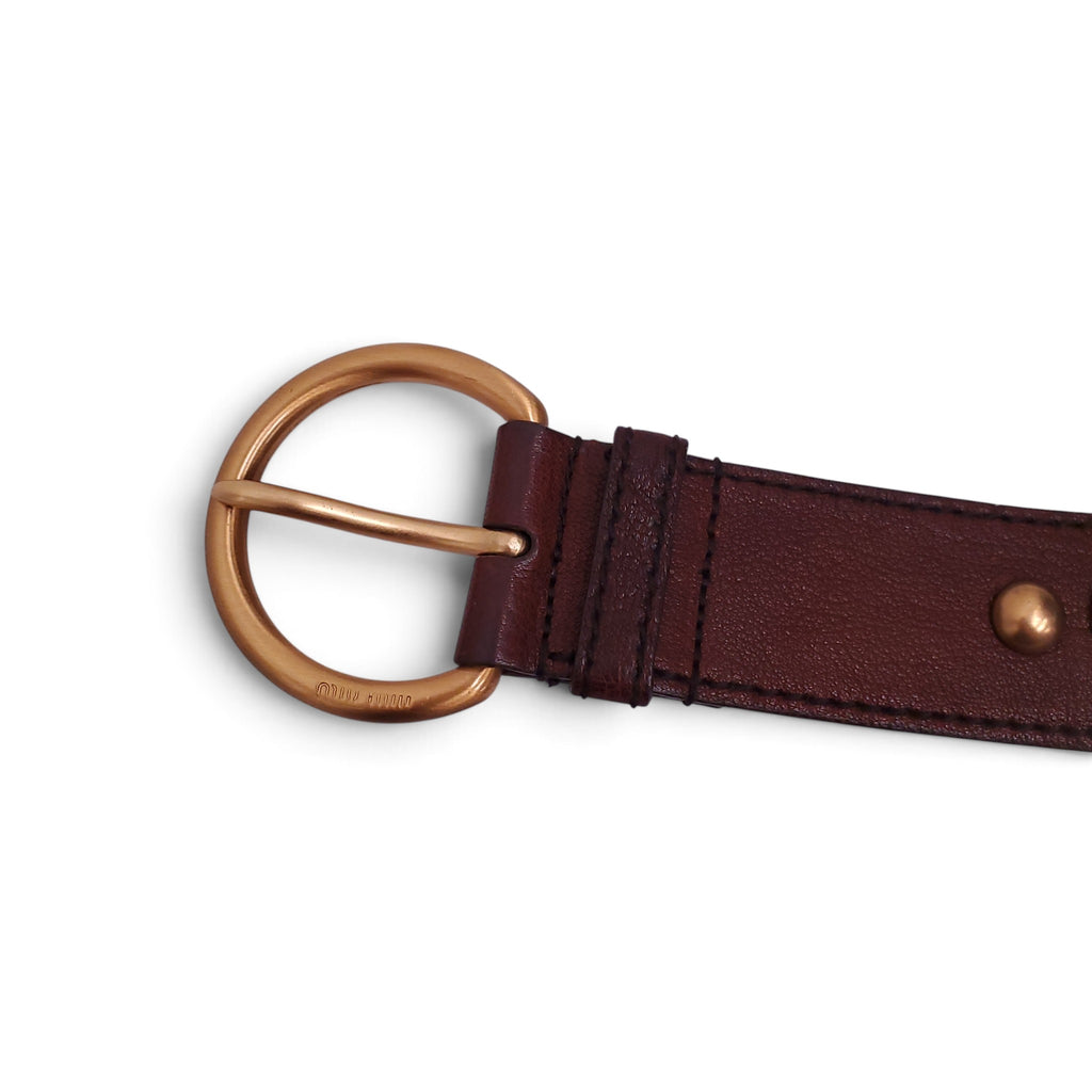 MIU MIU BELT WITH GOLD AND TURQUOISE BEADING - SIZE 80