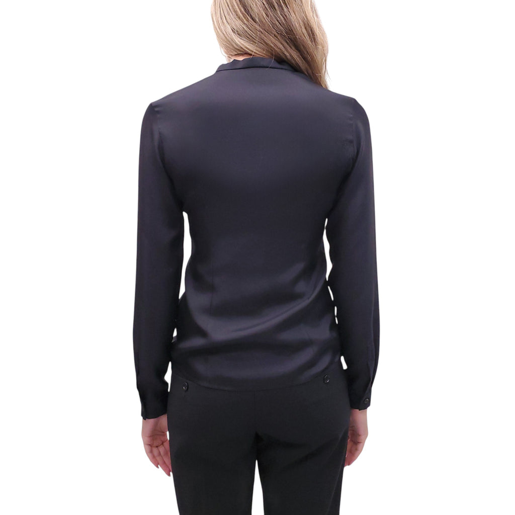 MIU MIU BLACK BLOUSE WITH BOW DETAIL - SIZE 38