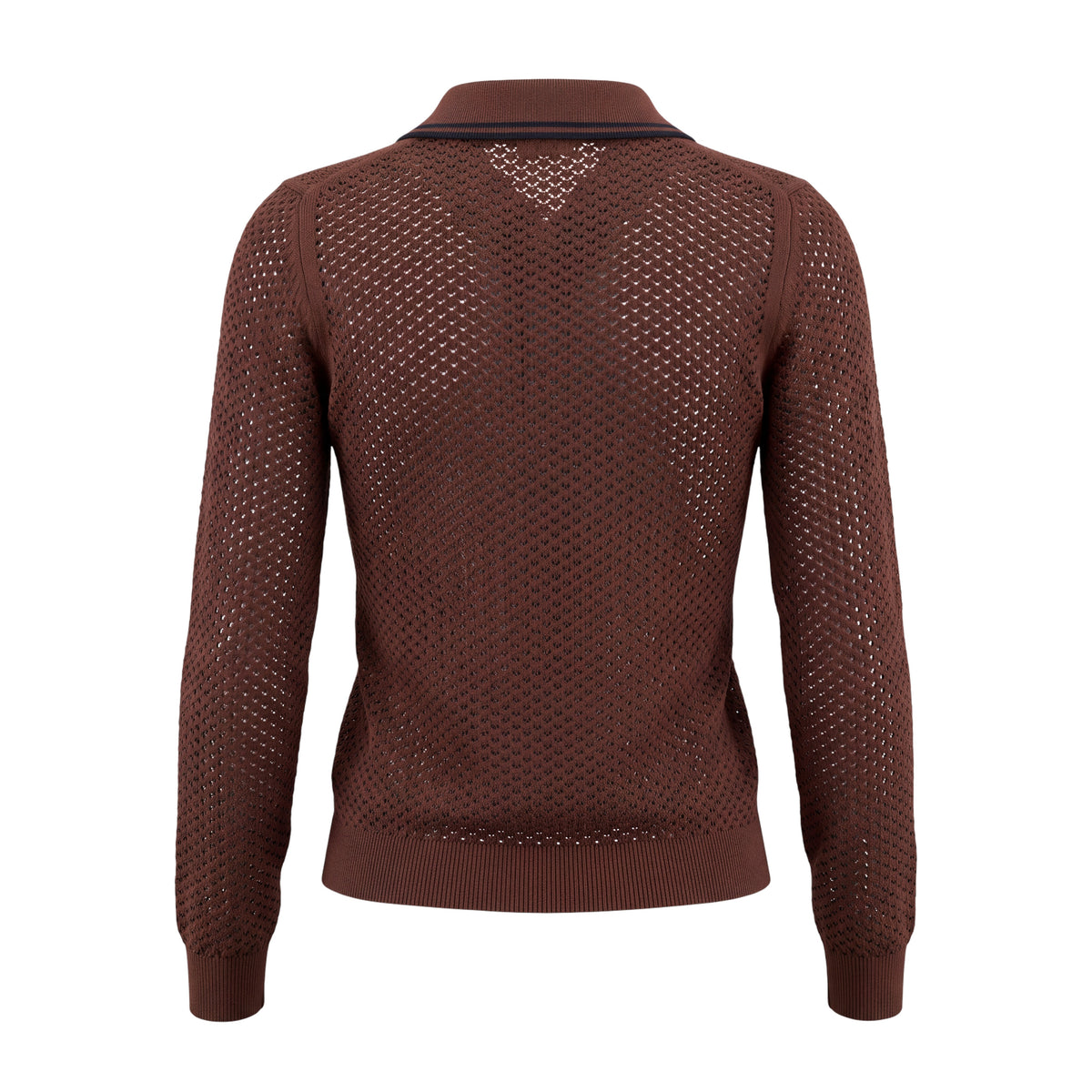 MIU MIU BROWN COTTON RIBBED CARDIGAN - SIZE 36