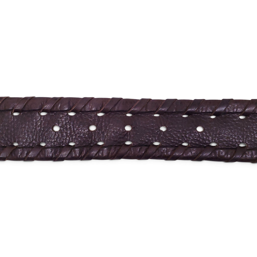 MIU MIU BROWN LEATHER BRAIDED BELT - SIZE 80