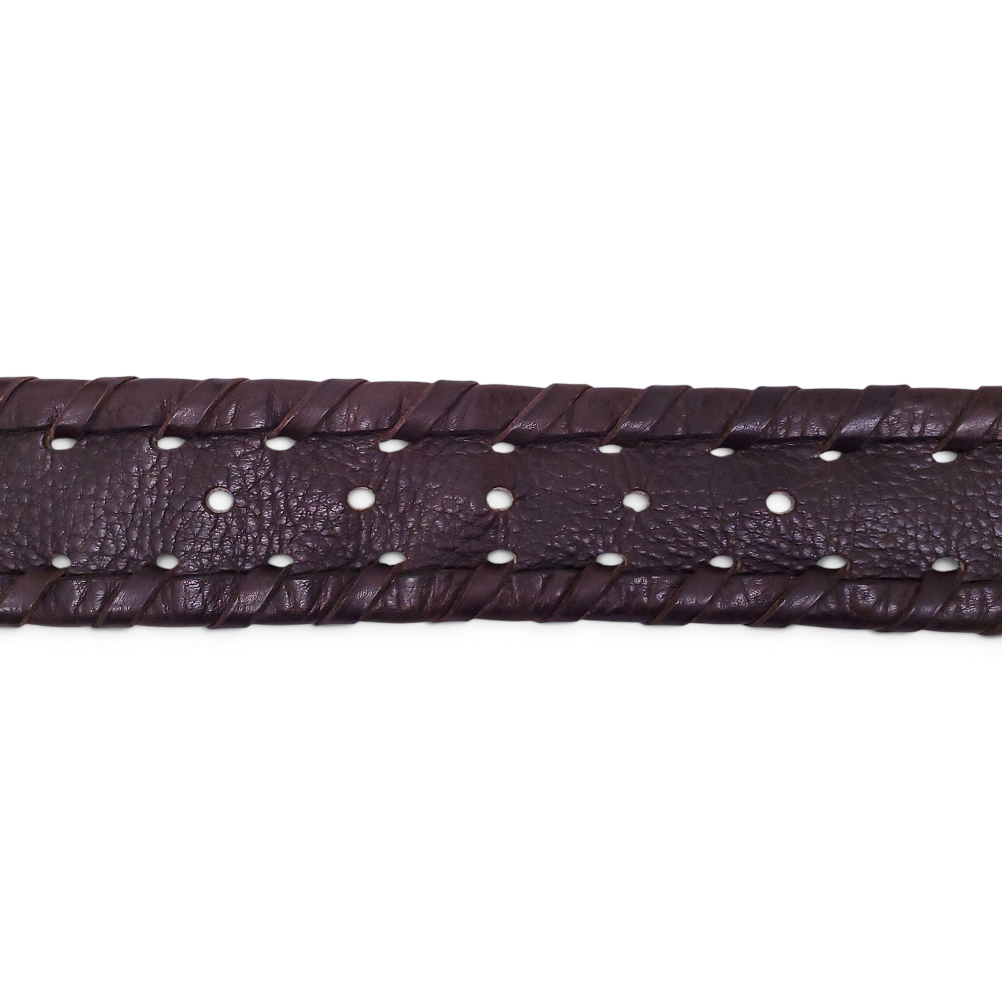 MIU MIU BROWN LEATHER BRAIDED BELT - SIZE 80