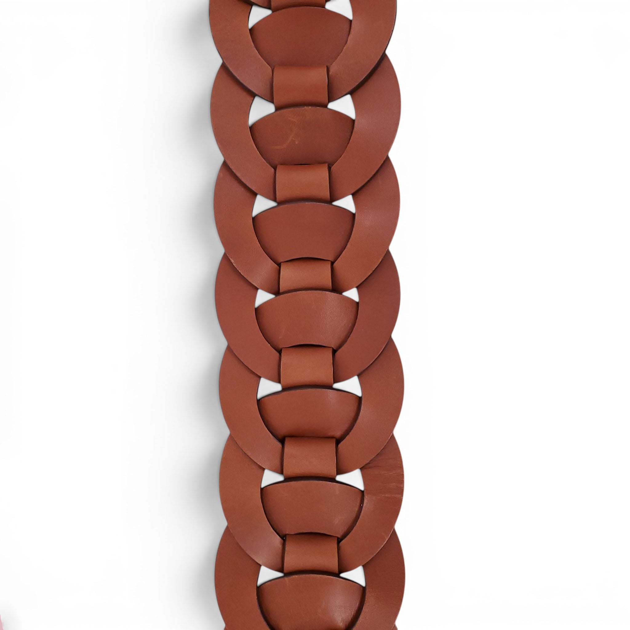 MIU MIU COGNAC BRAIDED BELT - SIZE 75