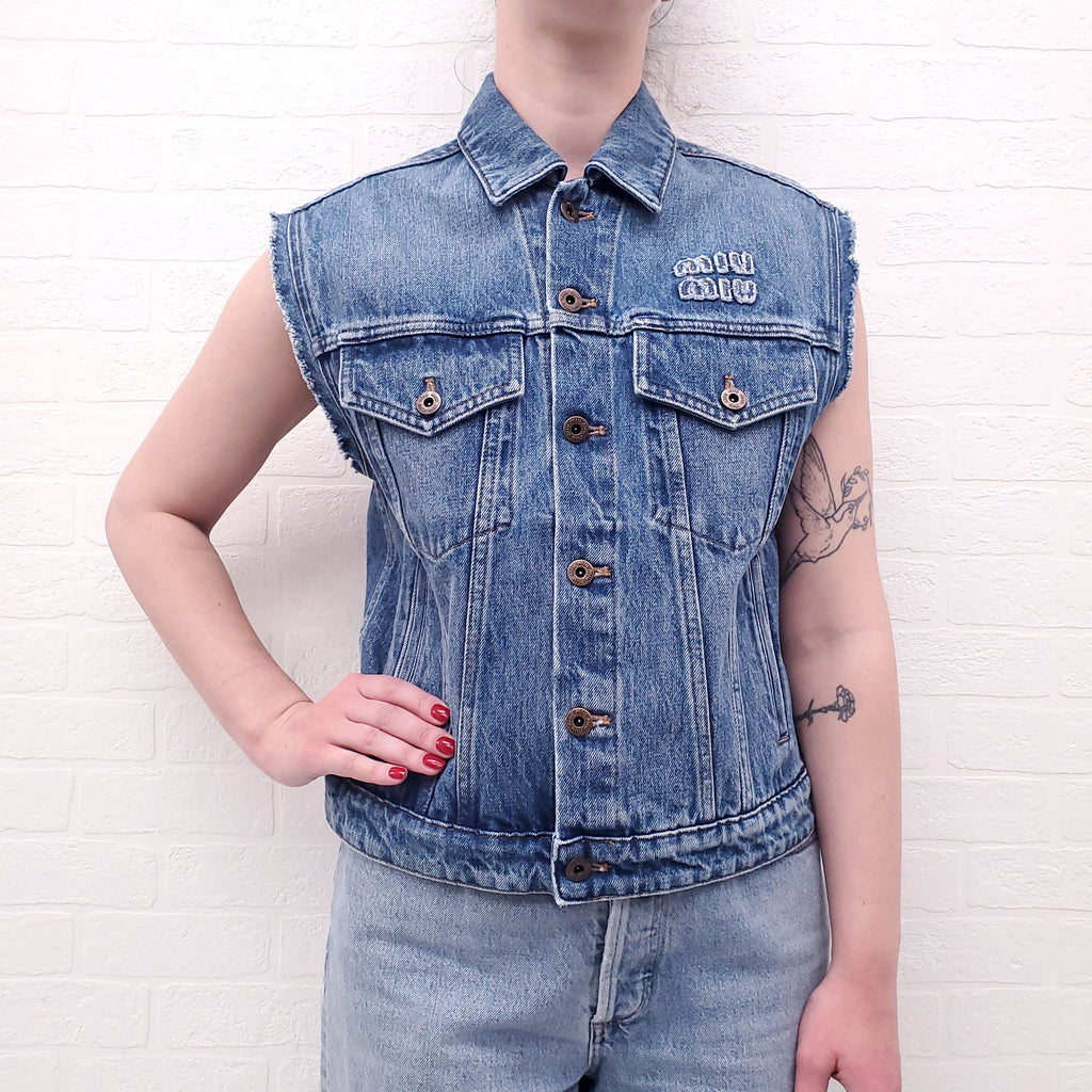 MIU MIU DENIM VEST - SIZE 38