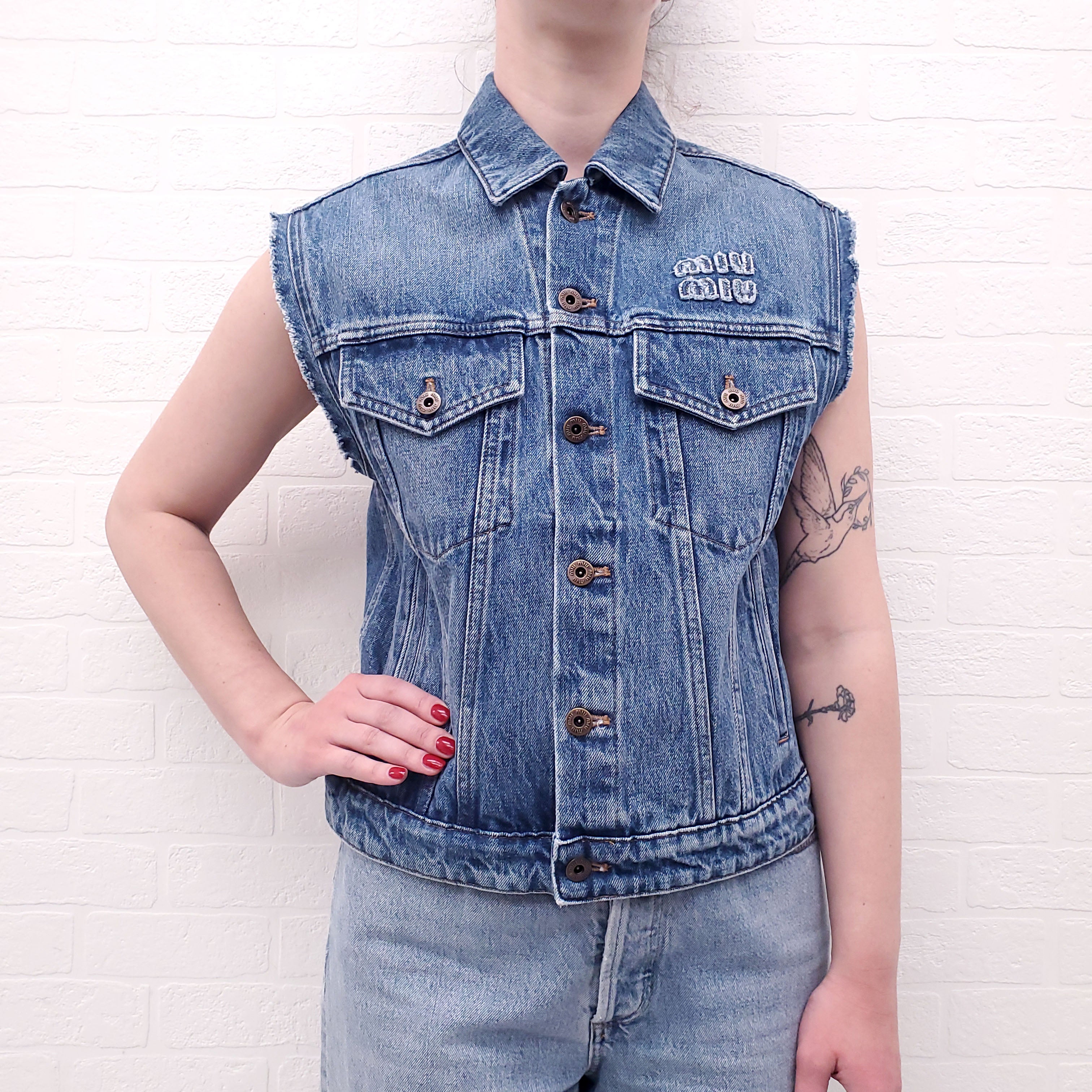 MIU MIU DENIM VEST - SIZE 38