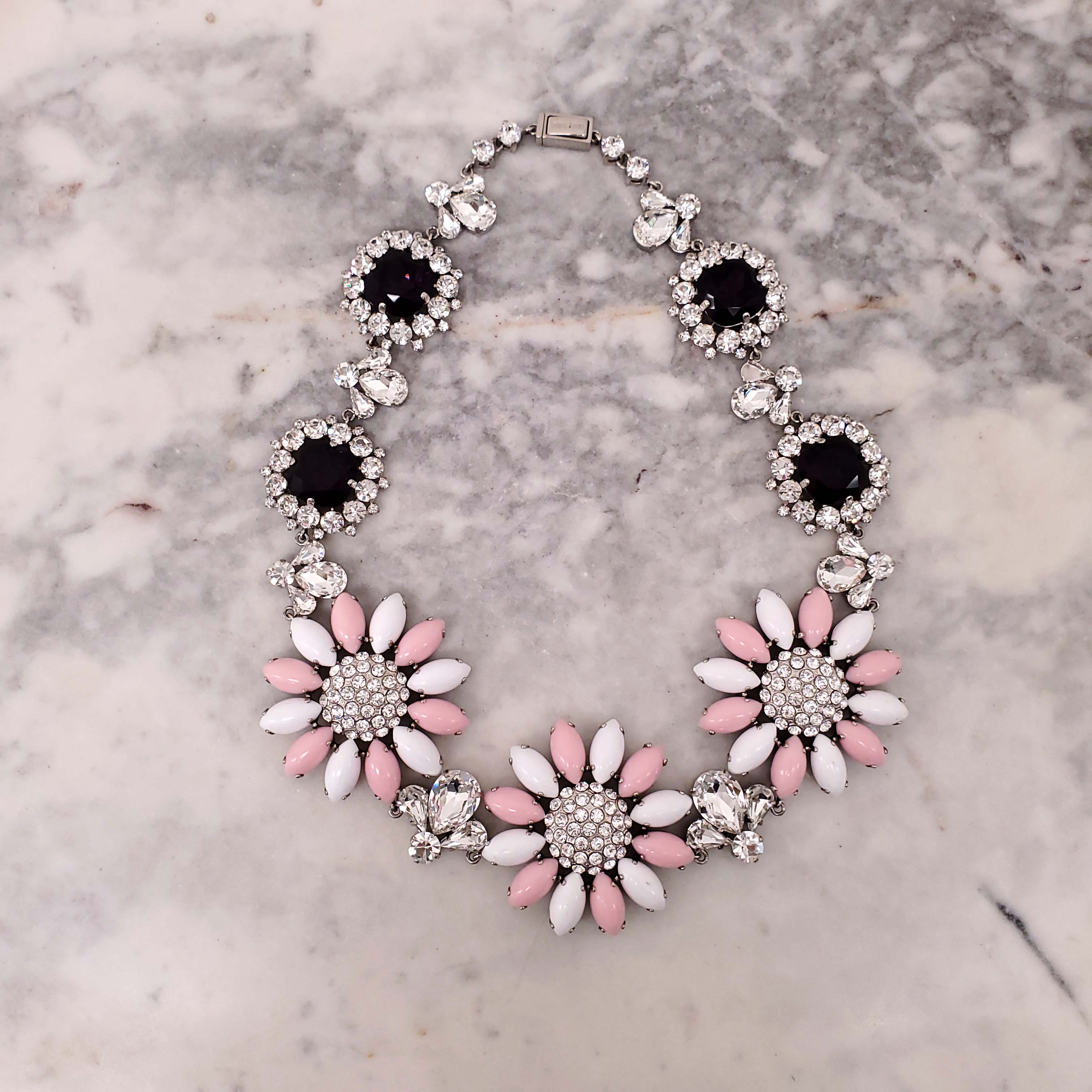 MIU MIU FLORAL CRYSTAL NECKLACE