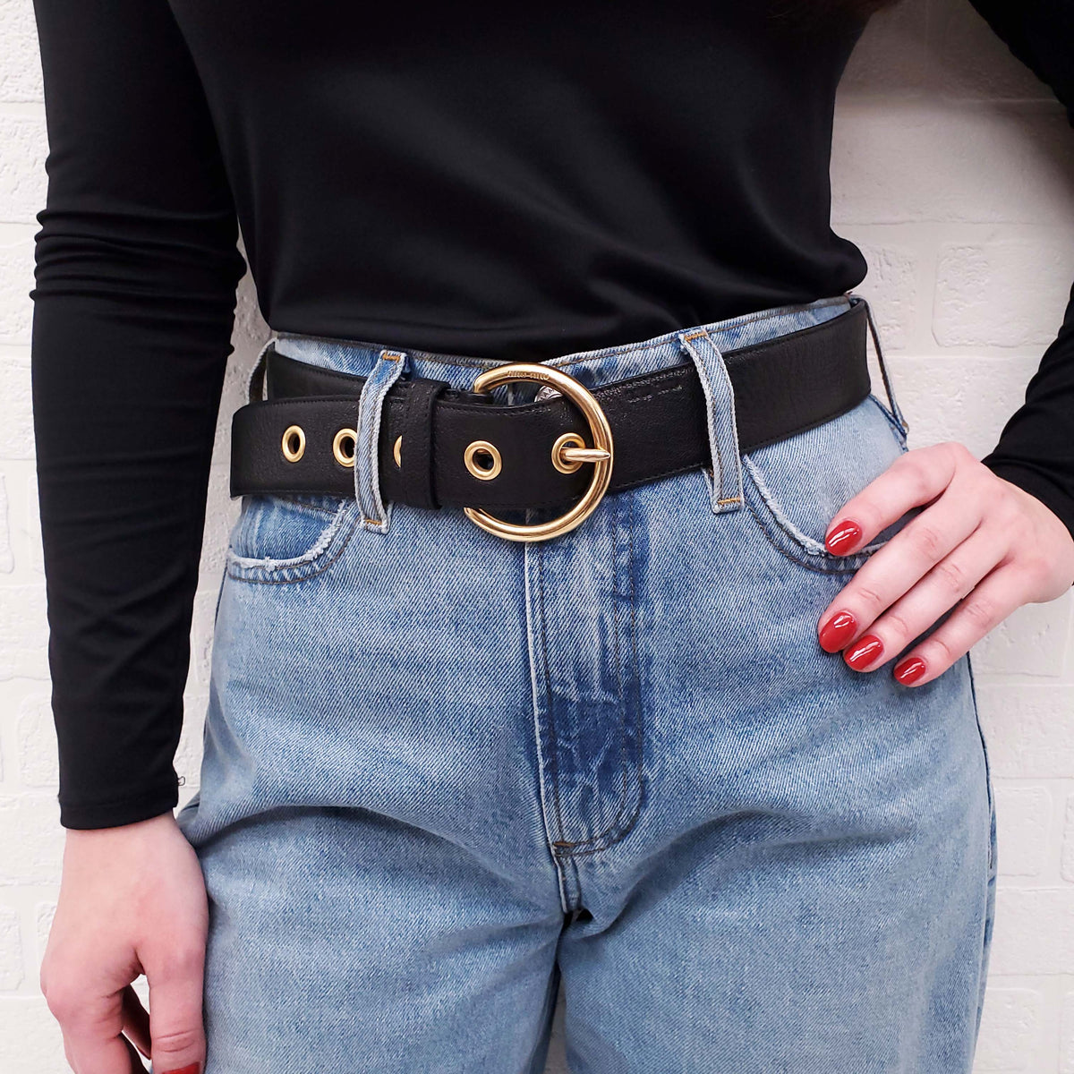 miu miu belt size 80 Leather belt Miu Miu Black size 80 cm in Leather - 54040386 main image 3