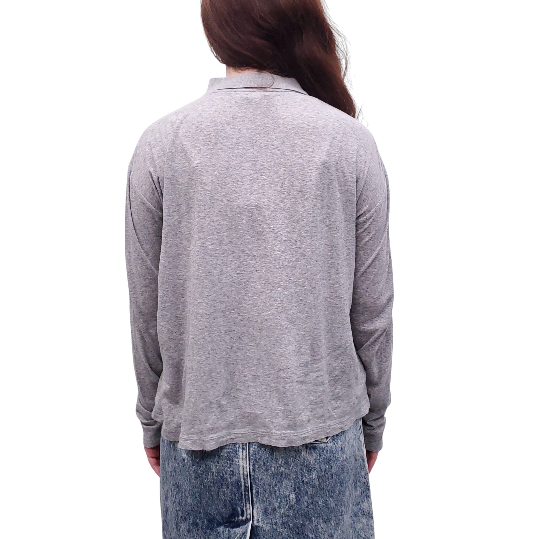 MIU MIU GREY COLLARED LONG SLEEVE - SIZE S