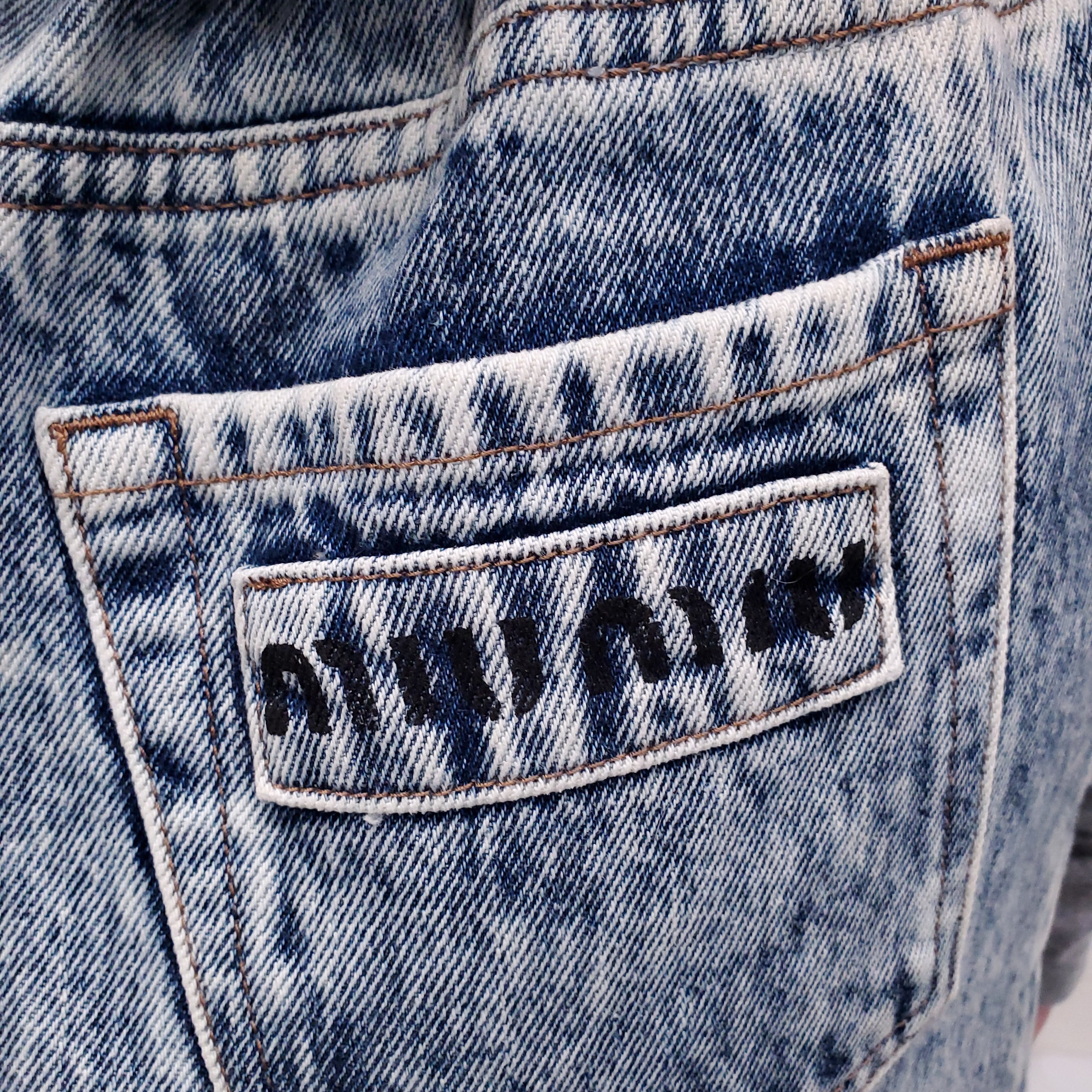 MIU MIU LOGO DENIM LONG SKIRT - SIZE 40