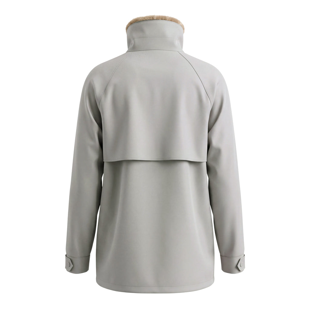 MIU MIU LOGO JACKET WITH SHEARLING COLLAR - SIZE 40