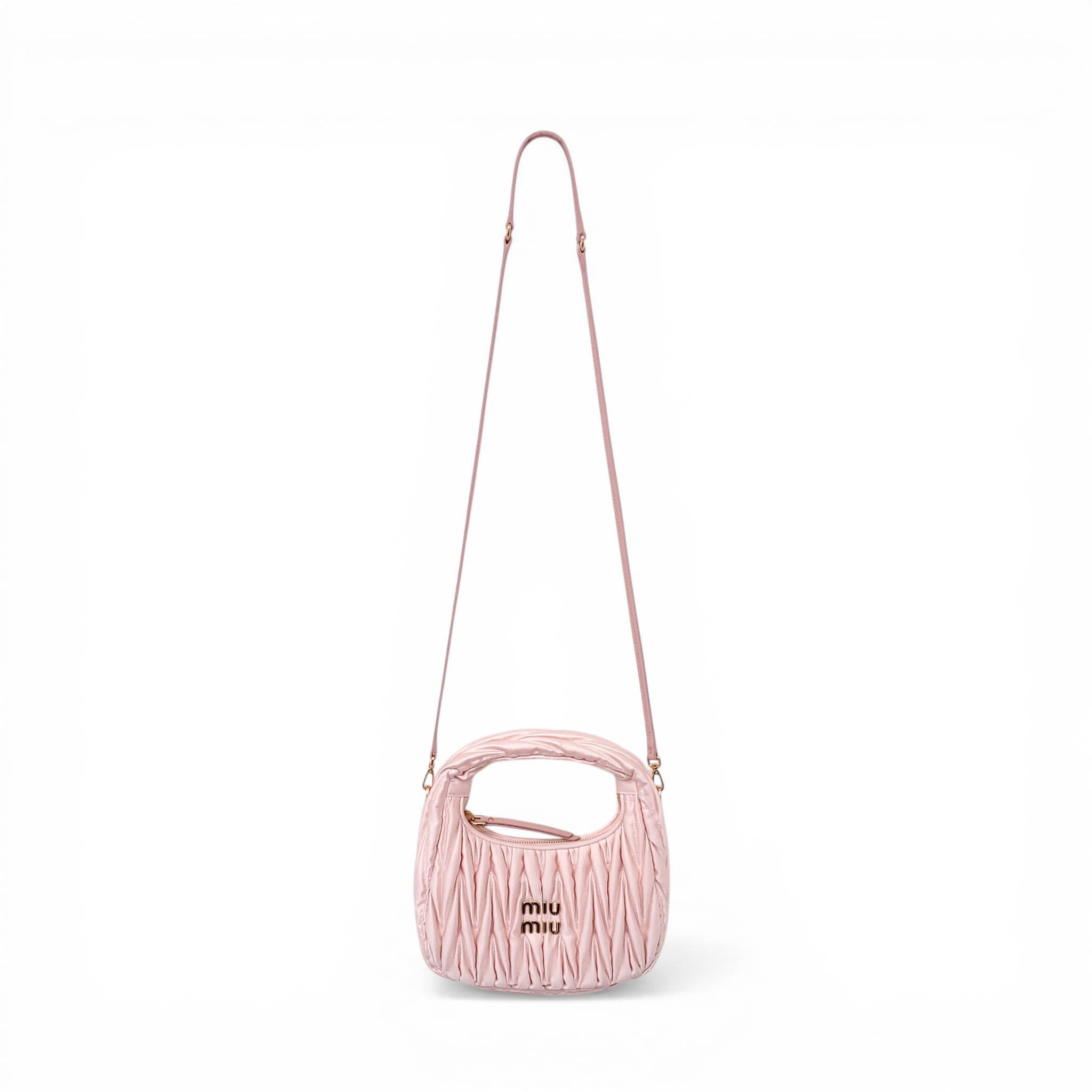 MIU MIU PINK SATIN MINI WANDER BAG