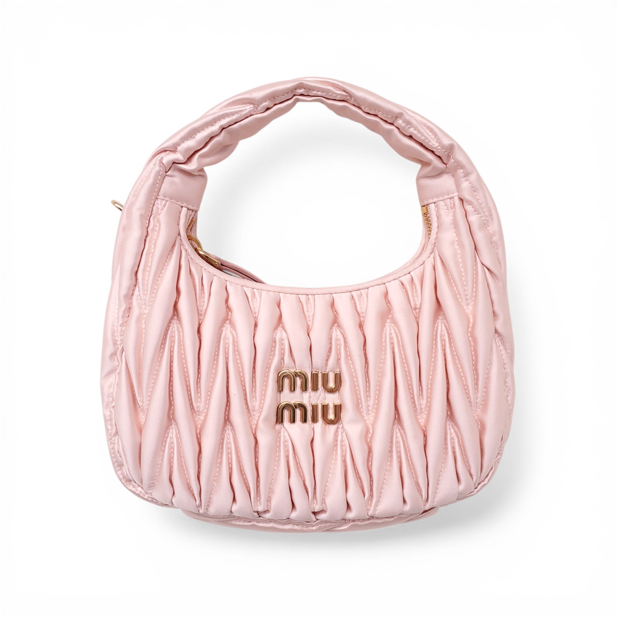 MIU MIU PINK SATIN MINI WANDER BAG