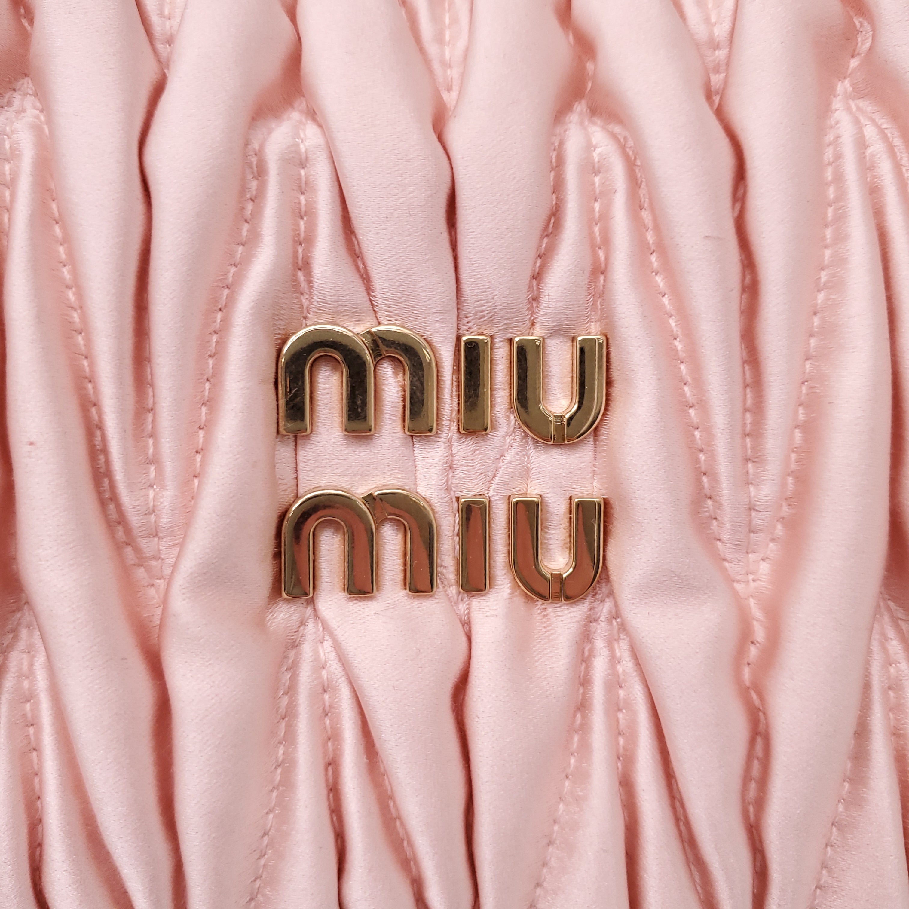 MIU MIU PINK SATIN MINI WANDER BAG