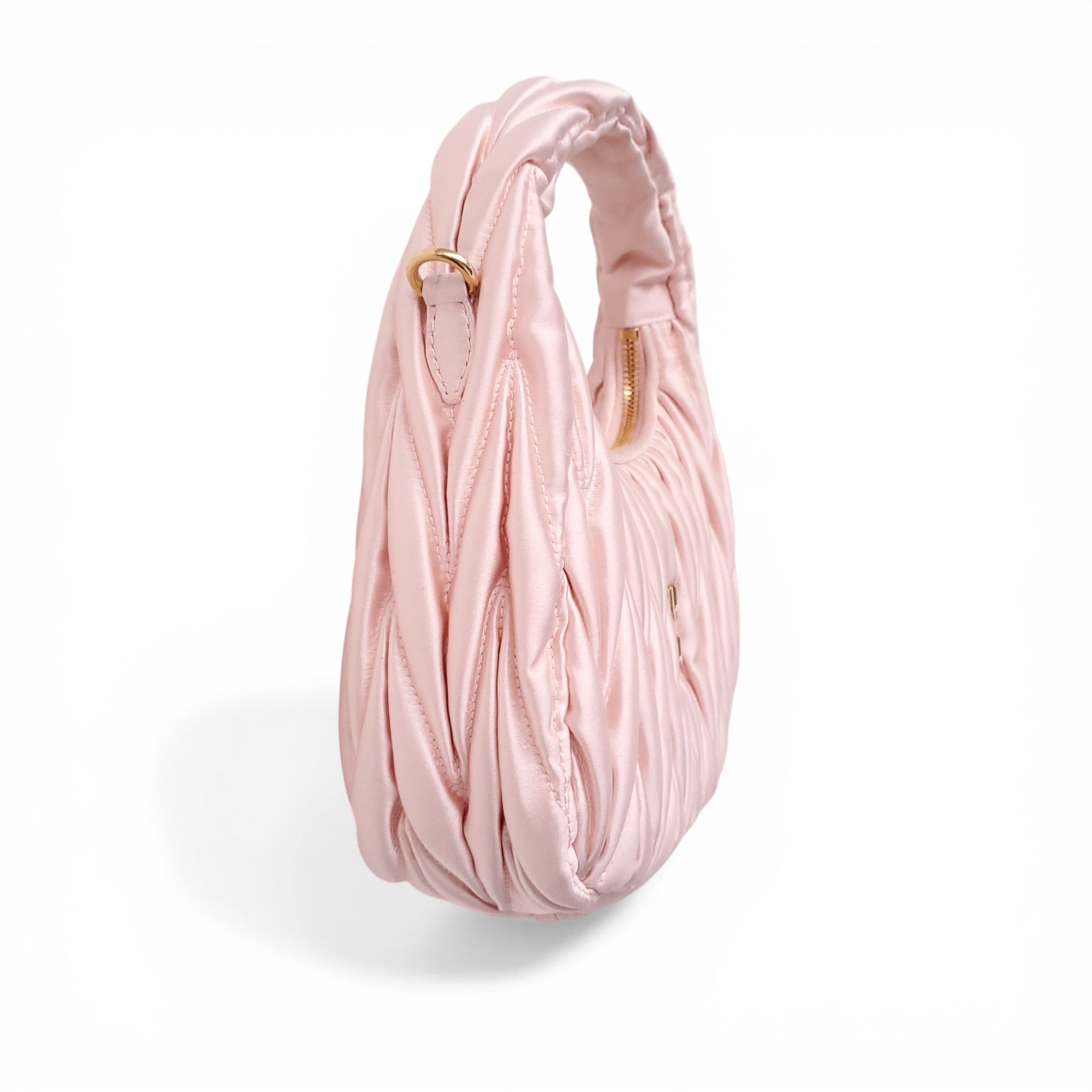 MIU MIU PINK SATIN MINI WANDER BAG