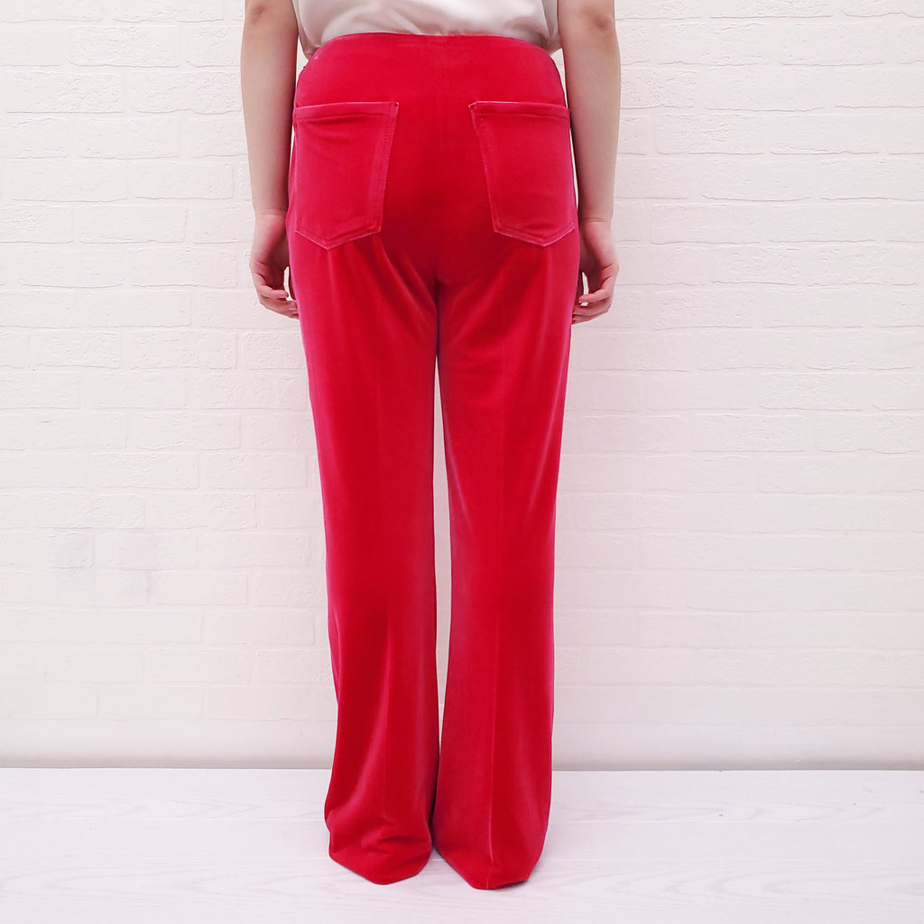MIU MIU PINK VELVET TROUSERS - SIZE 42