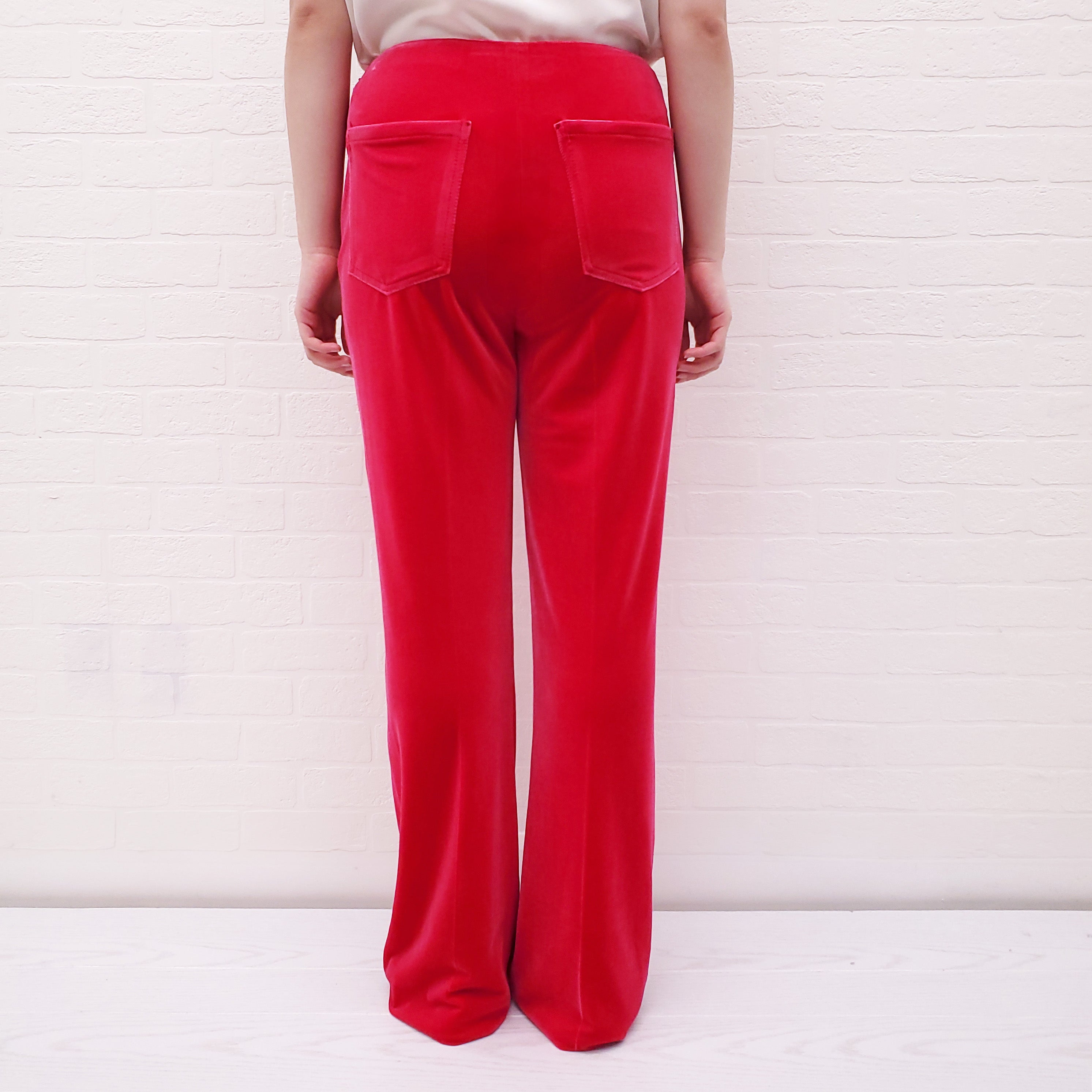 MIU MIU PINK VELVET TROUSERS - SIZE 42
