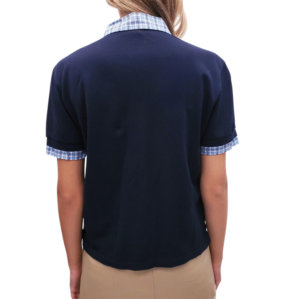 MIU MIU PIQUE AND POPLIN POLO SHIRT - SIZE XS