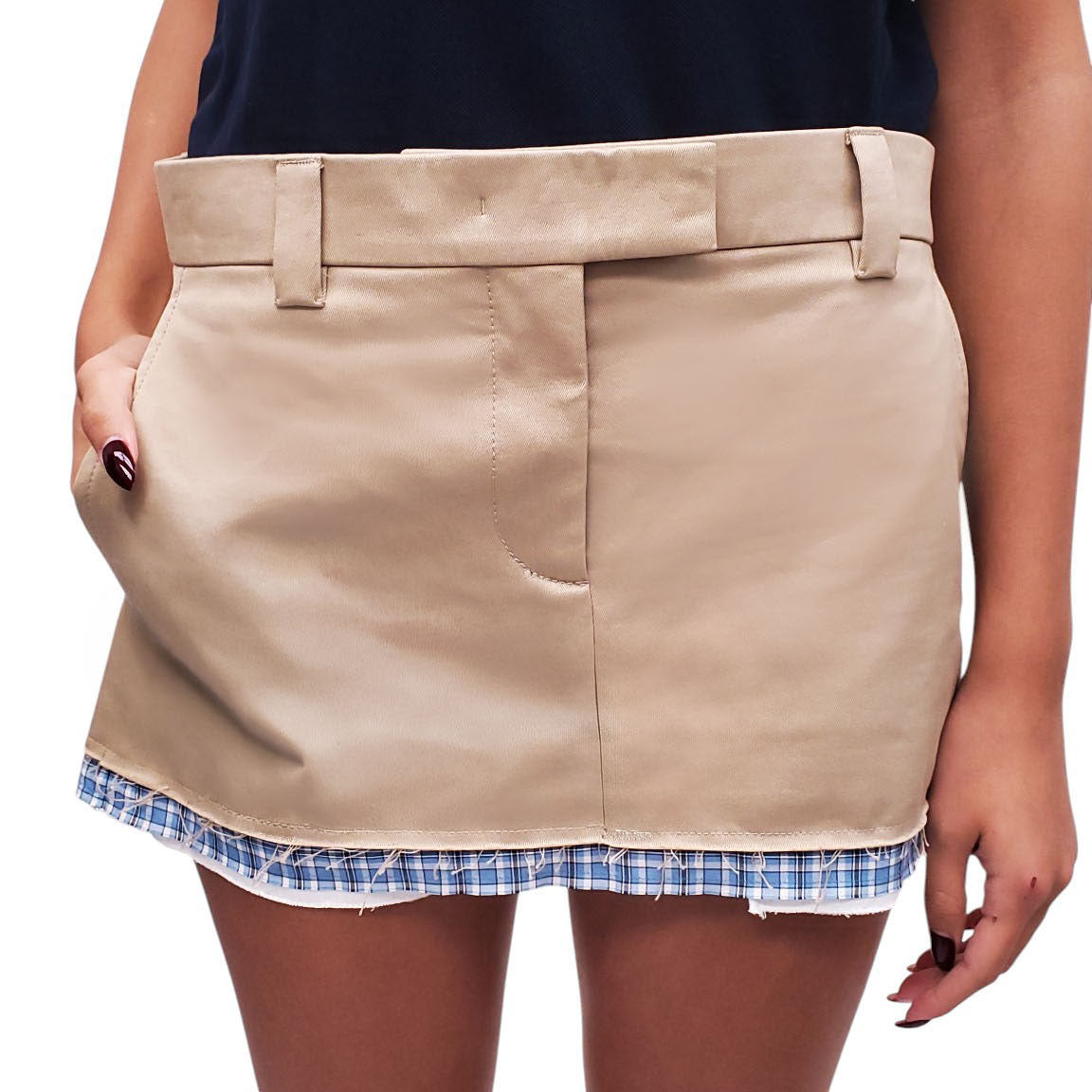 MIU MIU TRIM CHINO MINI SKIRT - SIZE 38