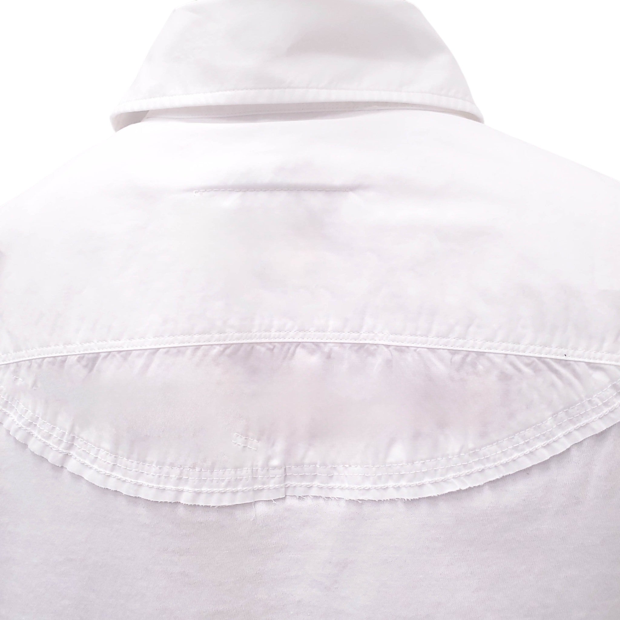 MM6 MAISON MARGIELA WHITE 'YOKE' POLO T-SHIRT - SIZE M