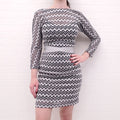 M MISSONI BLACK & SILVER METALLIC DRESS - SIZE S