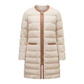 MONCLER CREAM SHEARLING JACKET WITH LEATHER DETAIL - SIZE 1