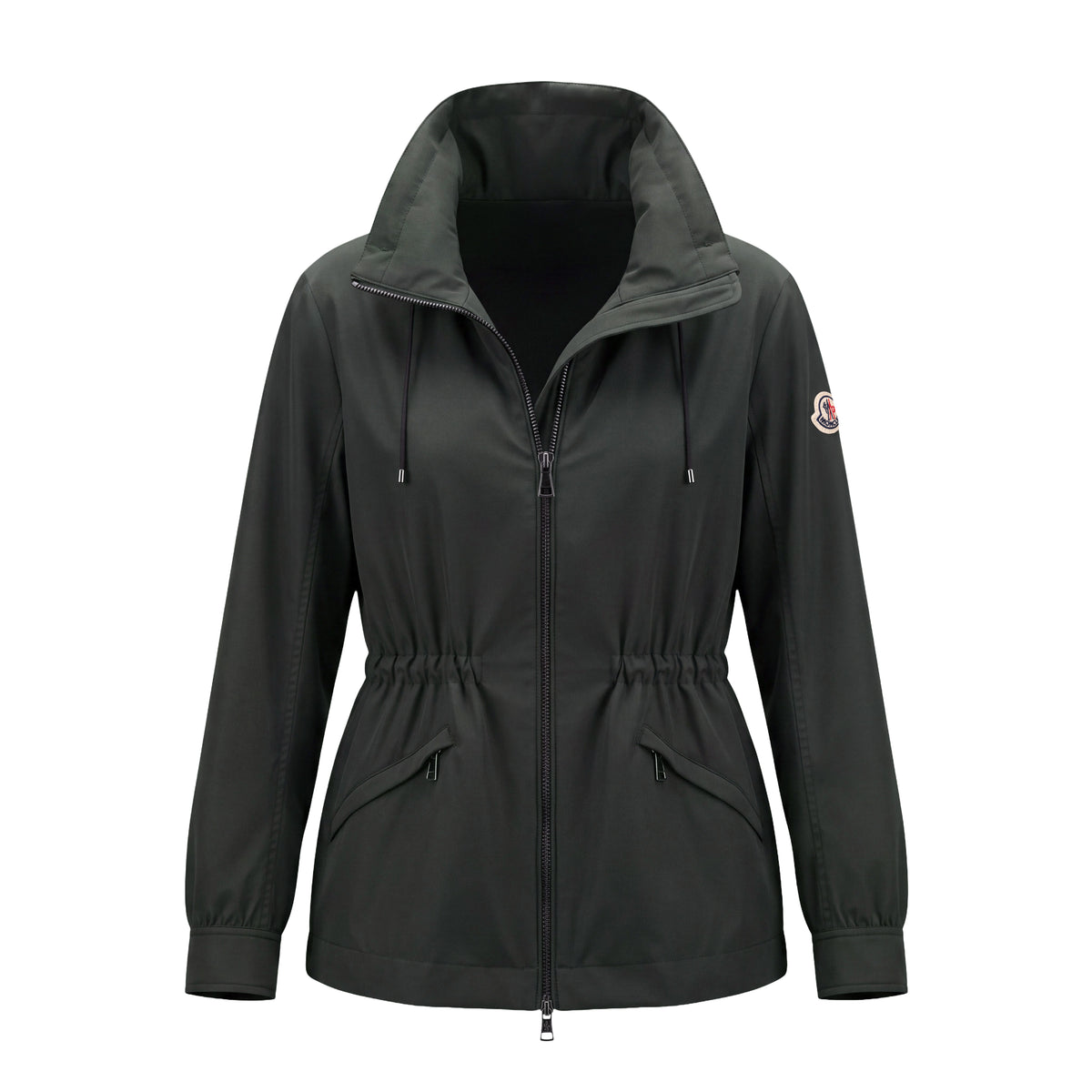 MONCLER DARK GREEN WINDBREAKER WITH LOGO - SIZE 3