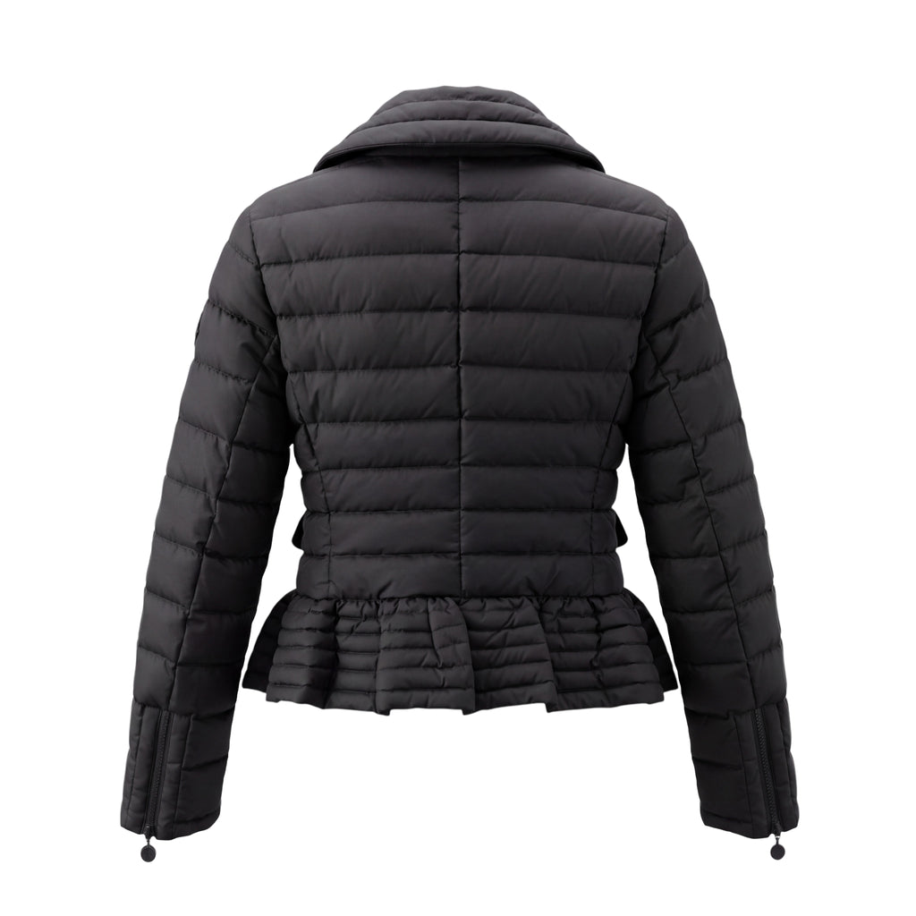 MONCLER DOWN JACKET WITH PEPLUM RUFFLE DETAIL - SIZE 2