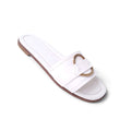 MONCLER GOLD CIRCLE LEATHER SANDALS - SIZE 39