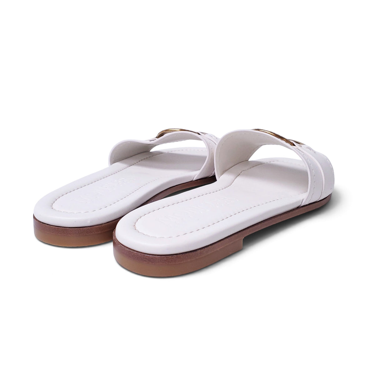 MONCLER GOLD CIRCLE LEATHER SANDALS - SIZE 39