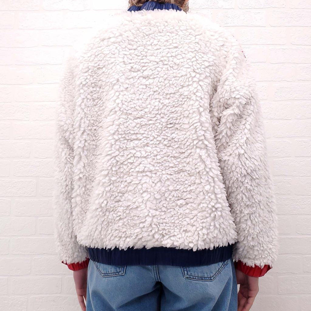 MONCLER LOGO SHERPA SWEATER - SIZE S