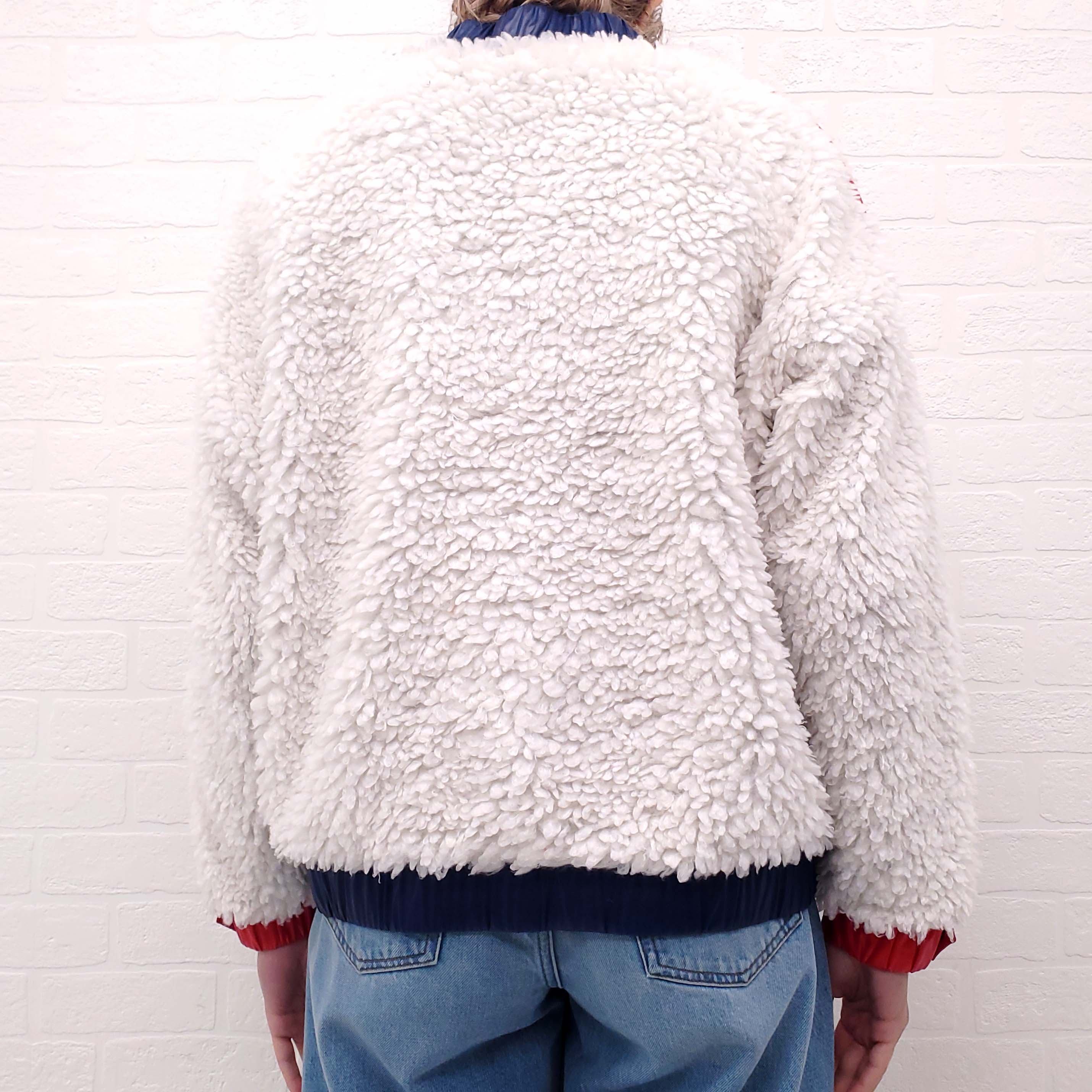 MONCLER LOGO SHERPA SWEATER - SIZE S