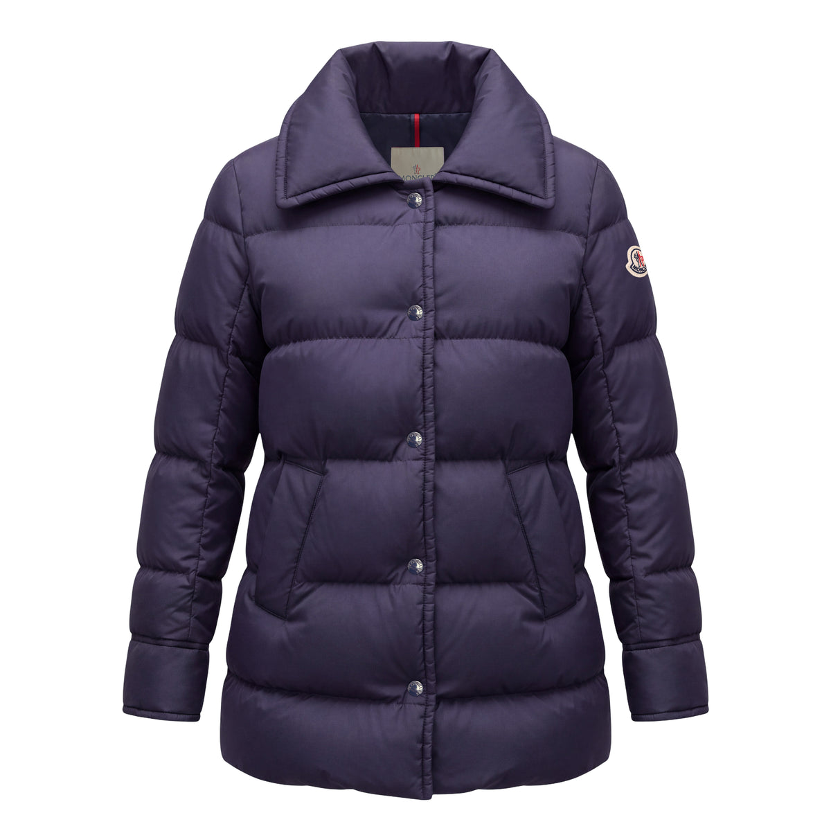 MONCLER NAVY JACKET WITH FUR - SIZE 0