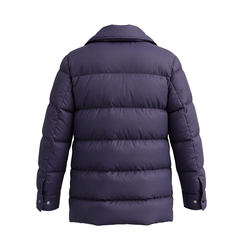 MONCLER NAVY JACKET WITH FUR - SIZE 0