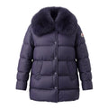 MONCLER NAVY JACKET WITH FUR - SIZE 0