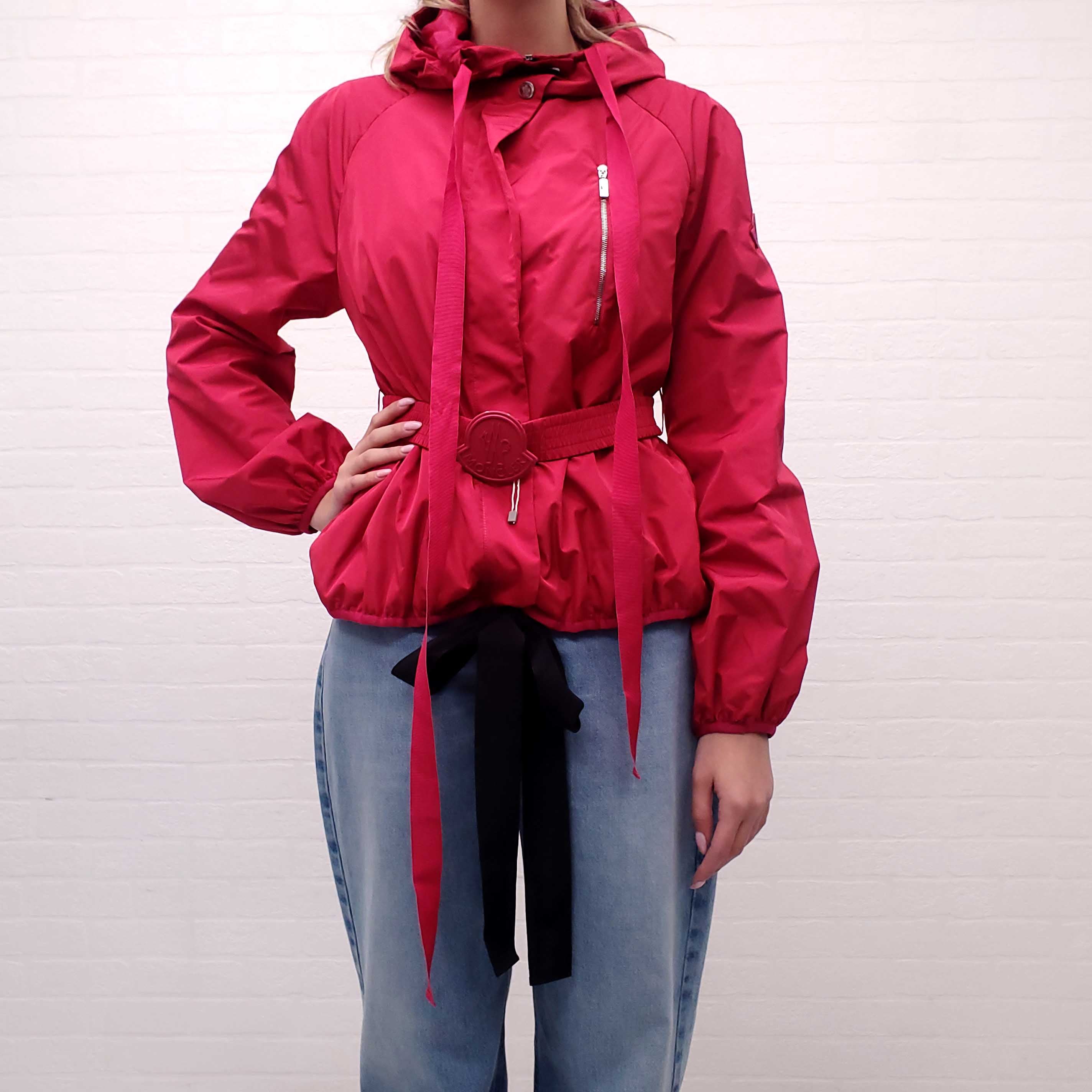 MONCLER PINK HOODED WINDBREAKER - SIZE 1