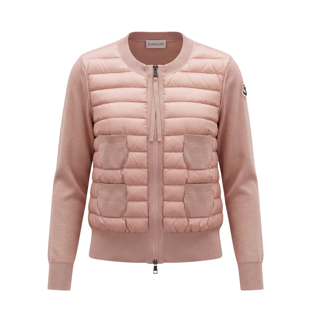 MONCLER PINK PUFFER SWEATER - SIZE S