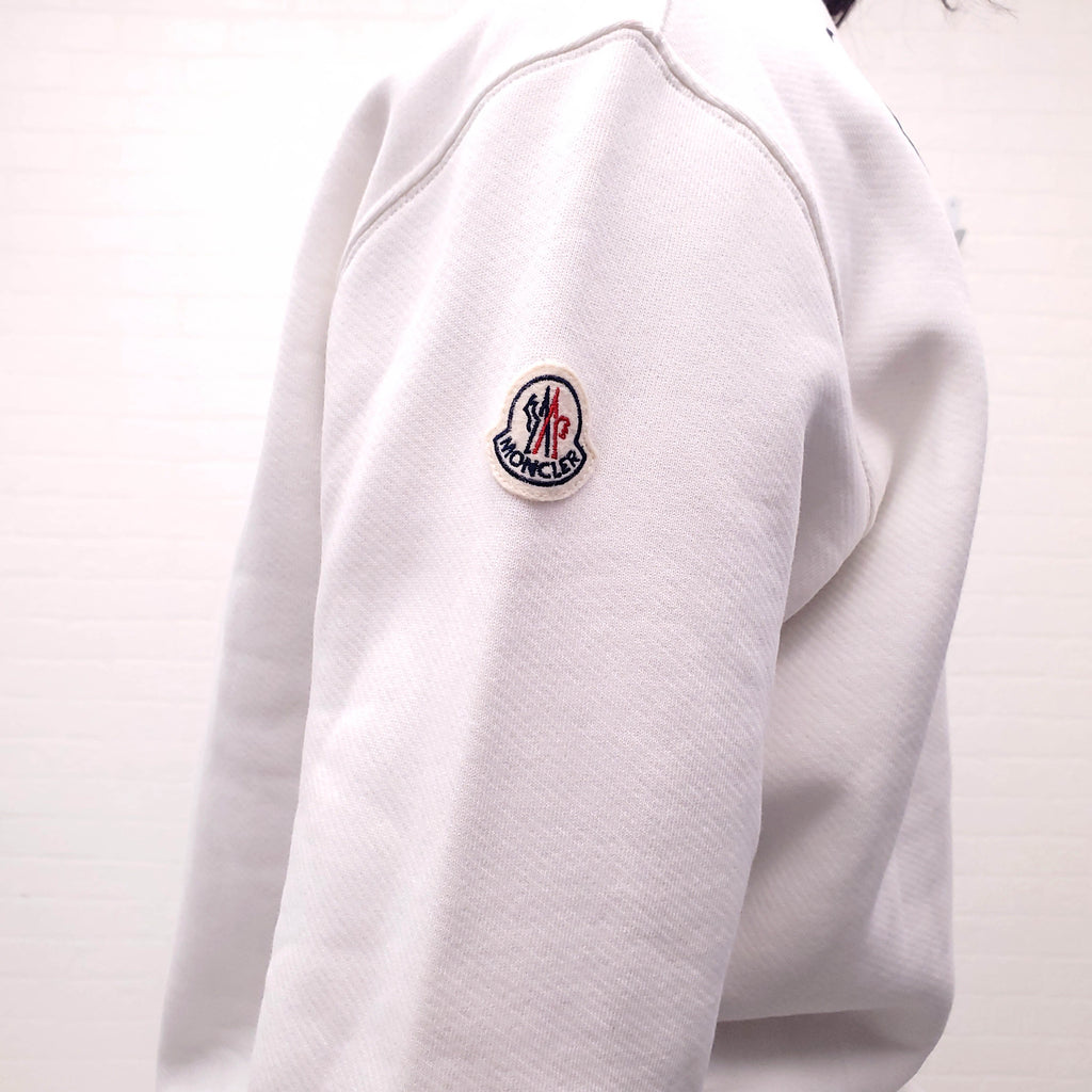 MONCLER WHITE LOGO SWEATSHIRT - SIZE S