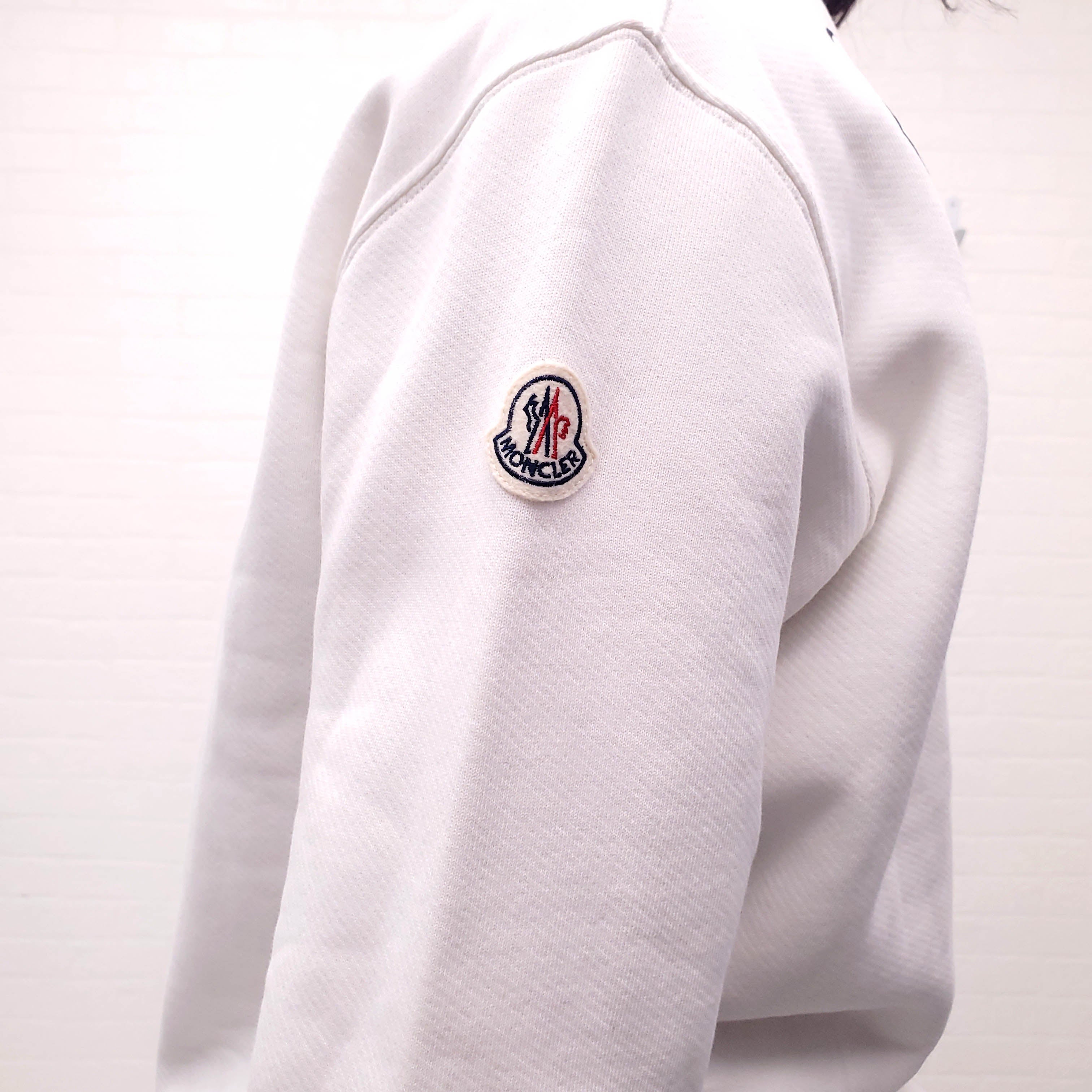 MONCLER WHITE LOGO SWEATSHIRT - SIZE S