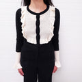 MOSCHINO BLACK AND CREAM CARDIGAN - SIZE 6