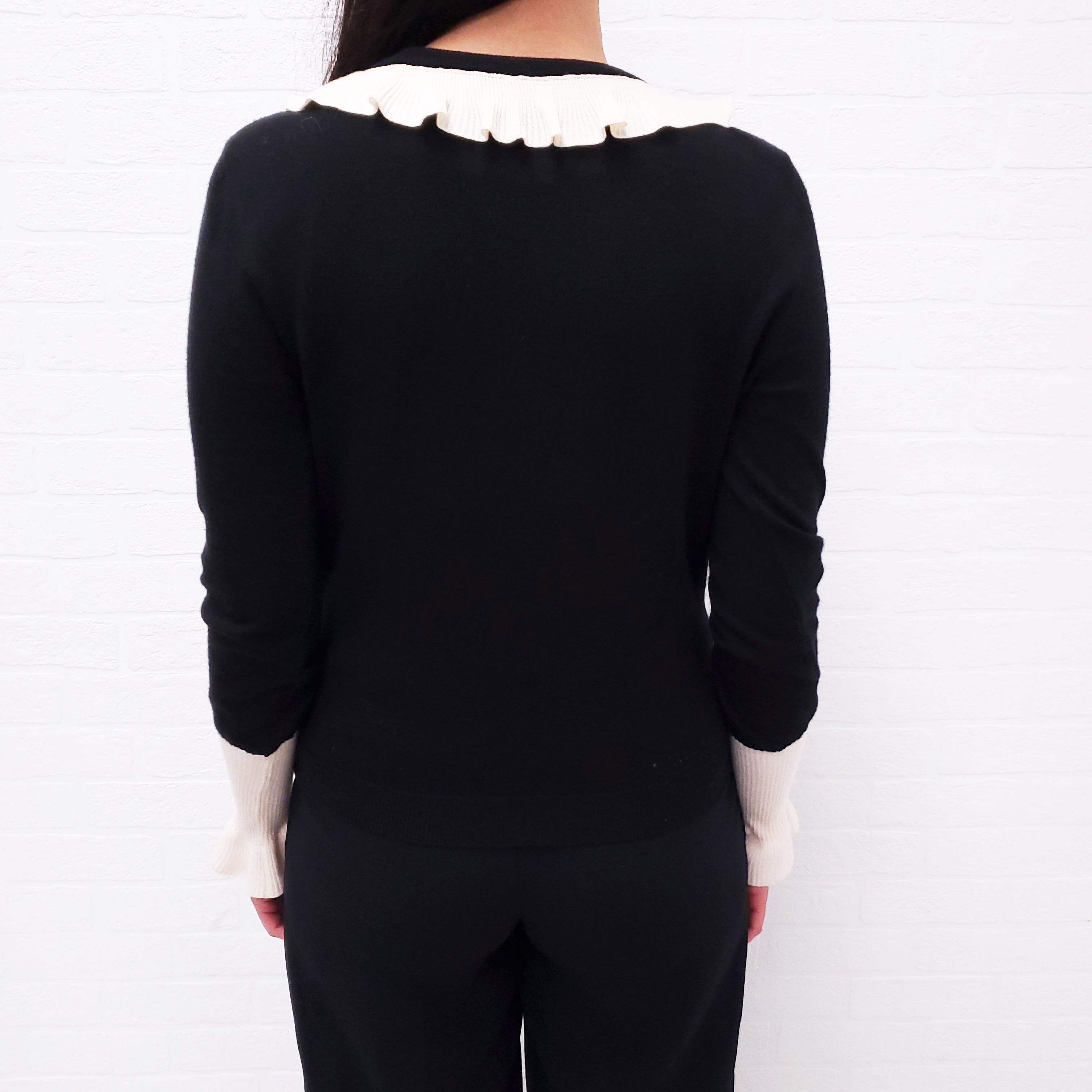 MOSCHINO BLACK AND CREAM CARDIGAN - SIZE 6